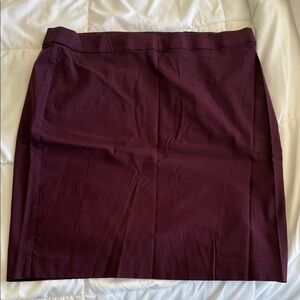 Elle Deep Burgundy Stretchy Pencil Skirt